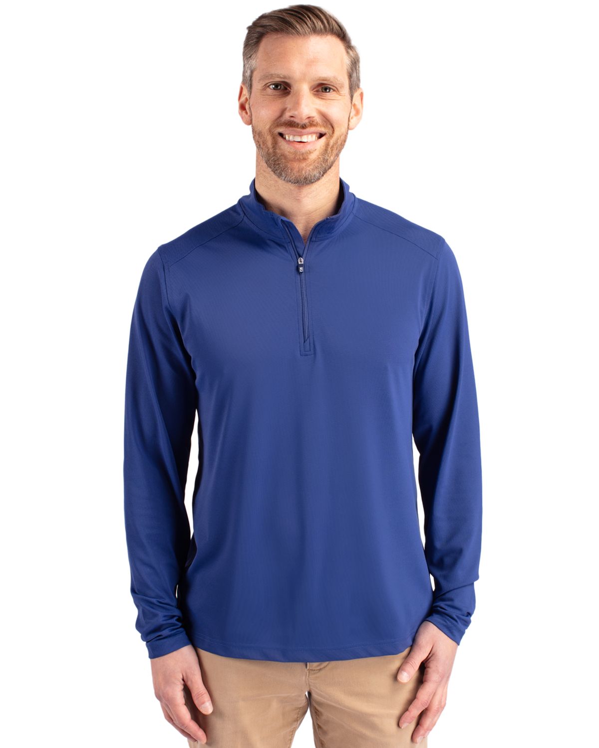 Cutter & Buck Men's Virtue Recycled Featherlight Pique Quarter Zip Pullover-4