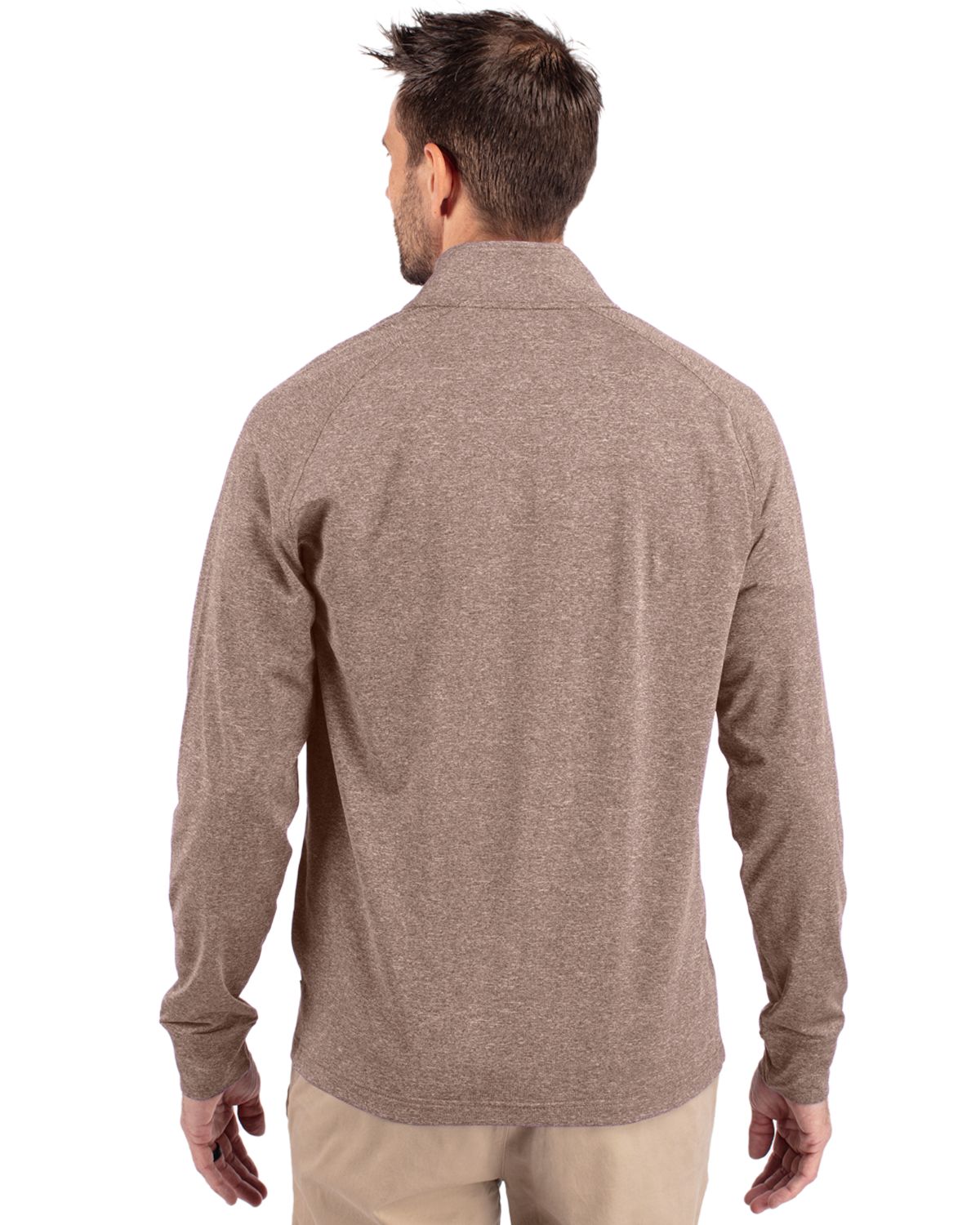 Cutter & Buck Men's Adapt Recycled Soft Knit Stretch Heathered Quarter Zip Pullover-6