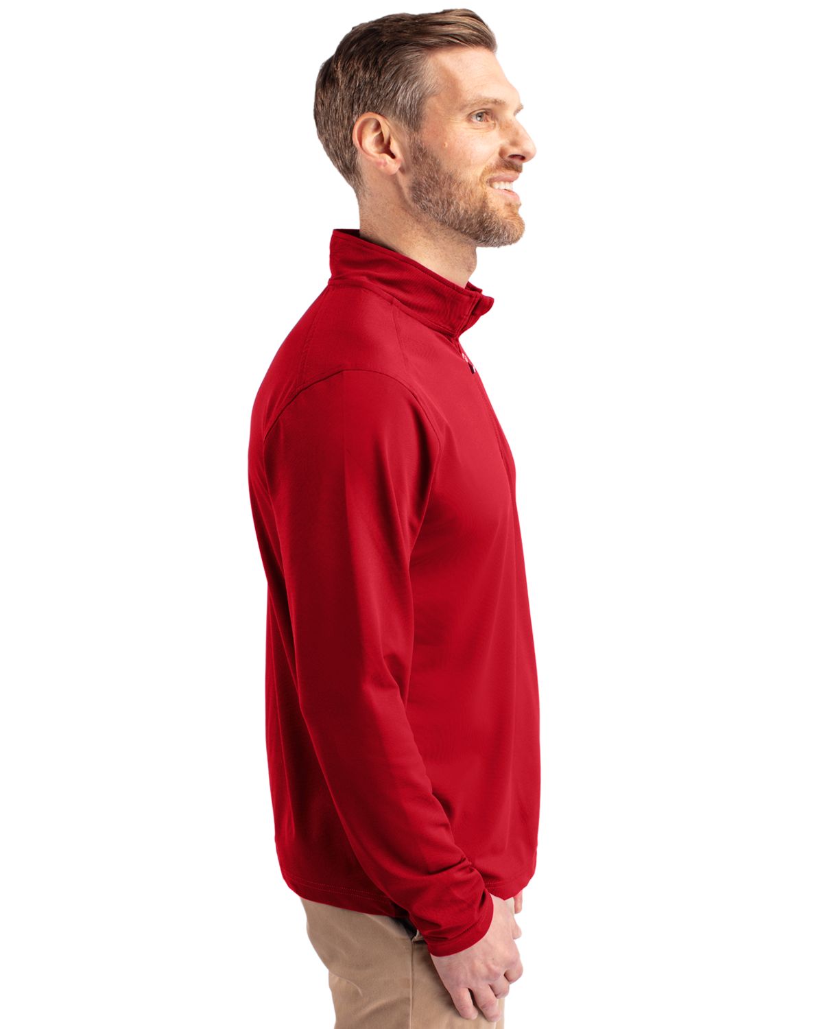 Cutter & Buck Men's Virtue Recycled Featherlight Pique Quarter Zip Pullover-6