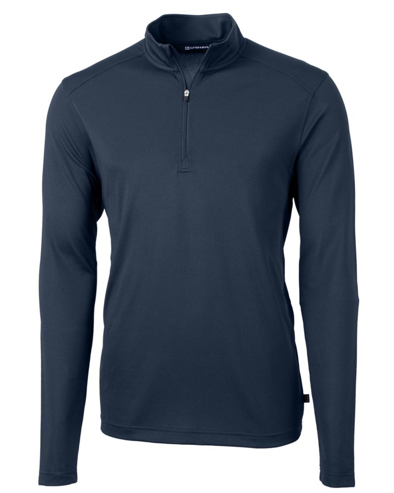 Cutter & Buck Men's Virtue Recycled Featherlight Pique Quarter Zip Pullover-2