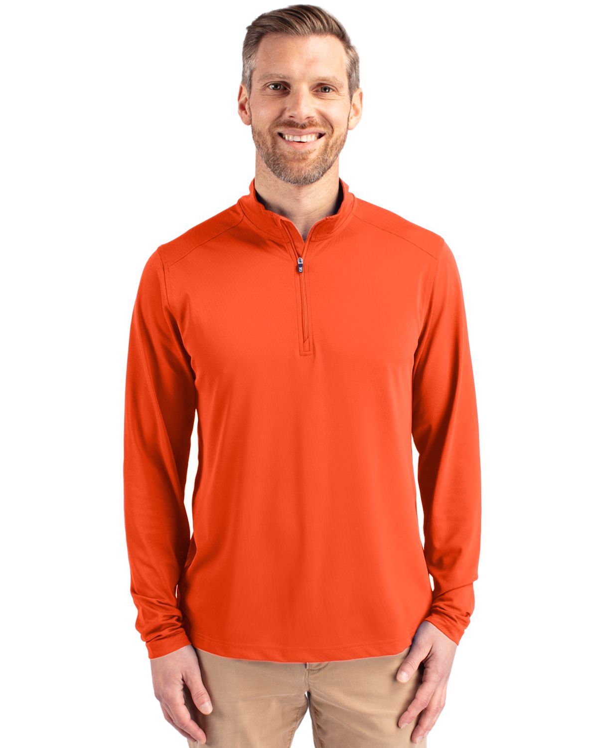 Cutter & Buck Men's Virtue Recycled Featherlight Pique Quarter Zip Pullover-4