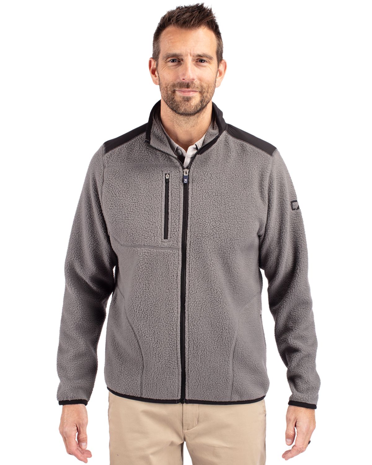 Cutter & Buck Men's Cascade Epic Comfort Recycled Sherpa Fleece Full Zip Jacket-5