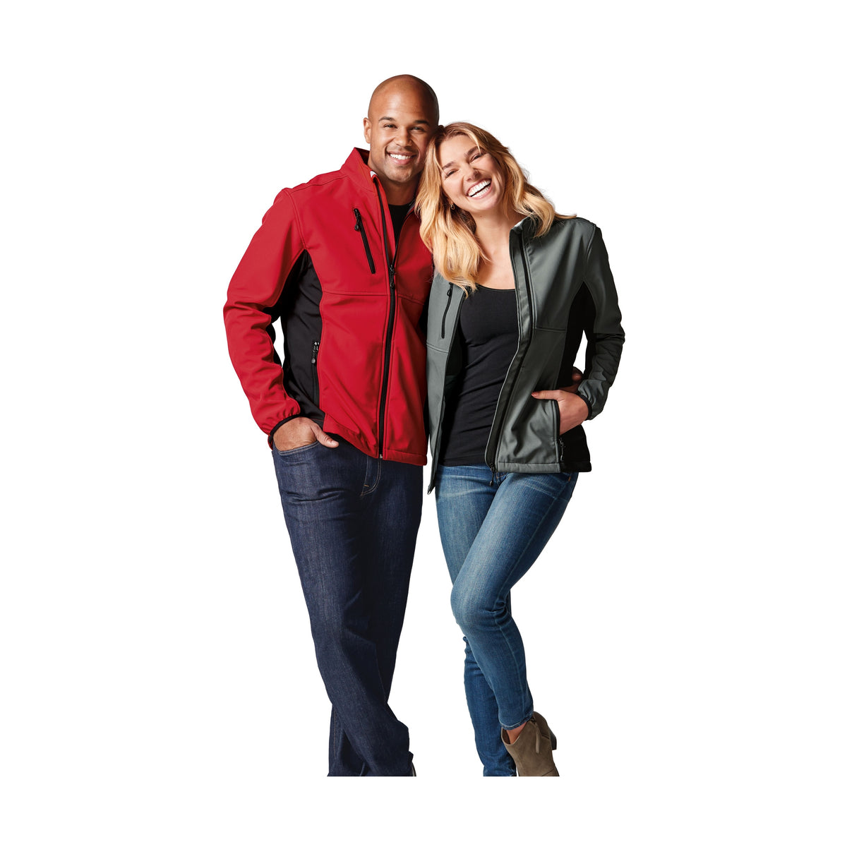 Clique Men's Narvik Recycled Colorblock Stretch Softshell Full Zip Jacket-1