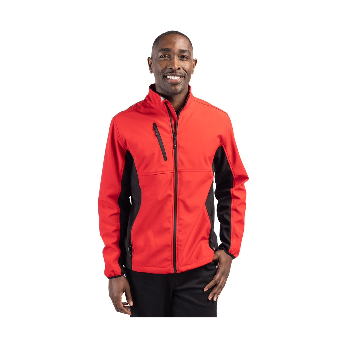 Clique Men's Narvik Recycled Colorblock Stretch Softshell Full Zip Jacket-5