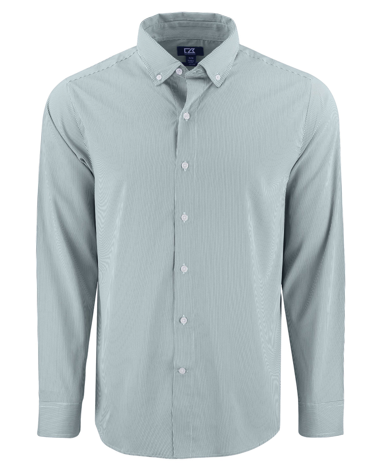 Cutter & Buck Men's Skyline Recycled Pinstripe Long Sleeve Button Down Dress Shirt-5