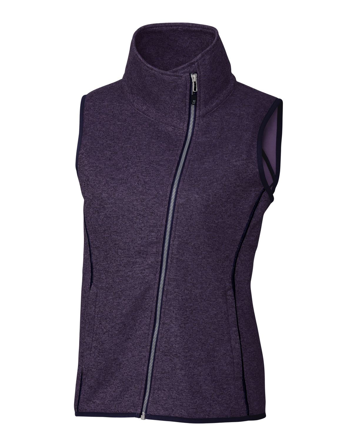 Cutter & Buck Women's Mainsail Sweater-Knit Full Zip Asymmetrical Vest-4