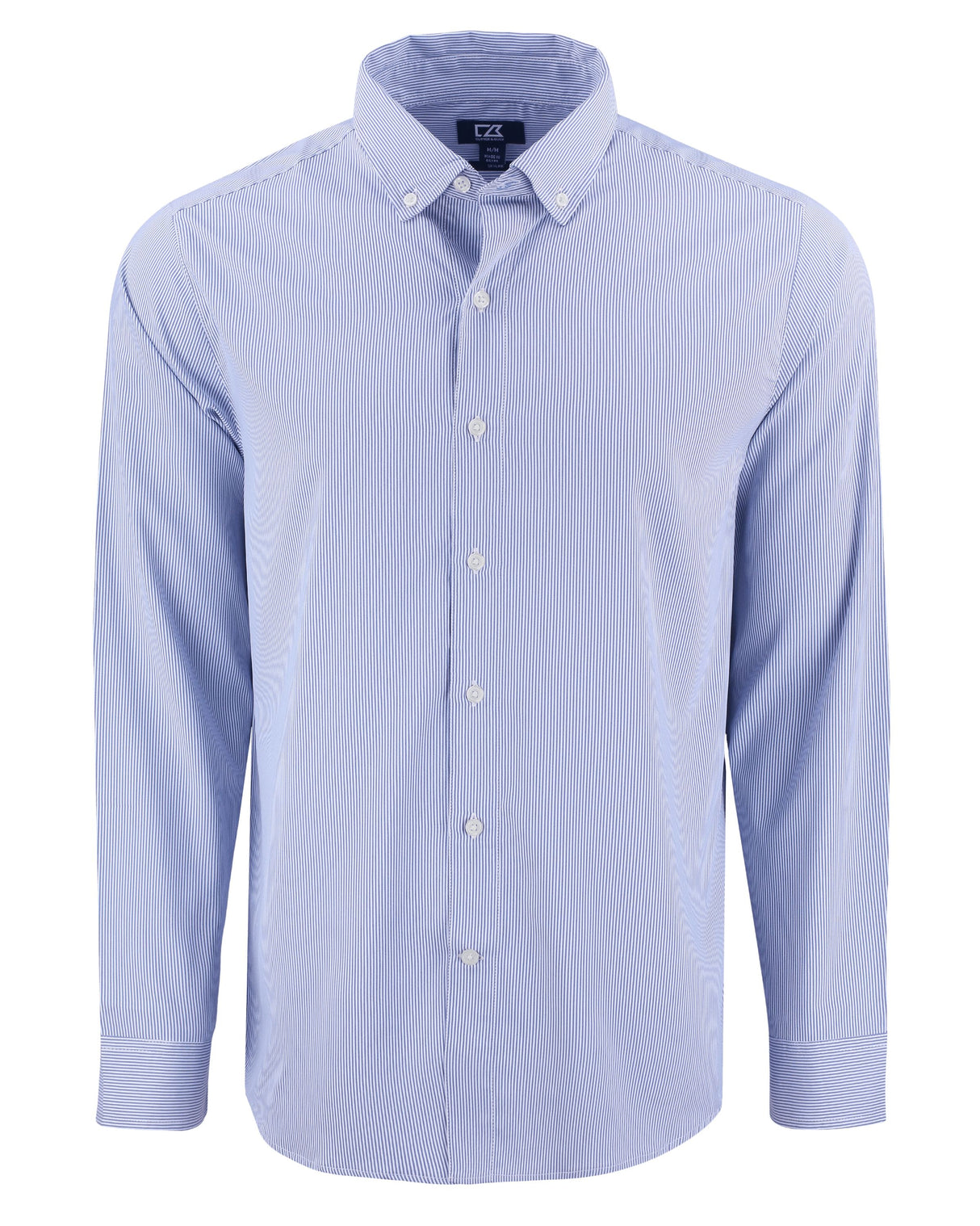 Cutter & Buck Men's Skyline Recycled Pinstripe Long Sleeve Button Down Dress Shirt-3