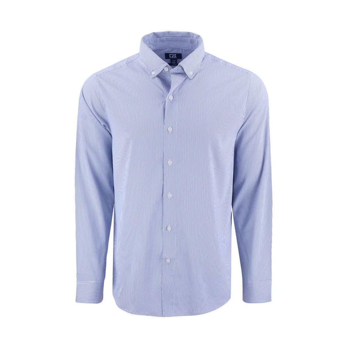 Cutter & Buck Men's Skyline Recycled Pinstripe Long Sleeve Button Down Dress Shirt-4