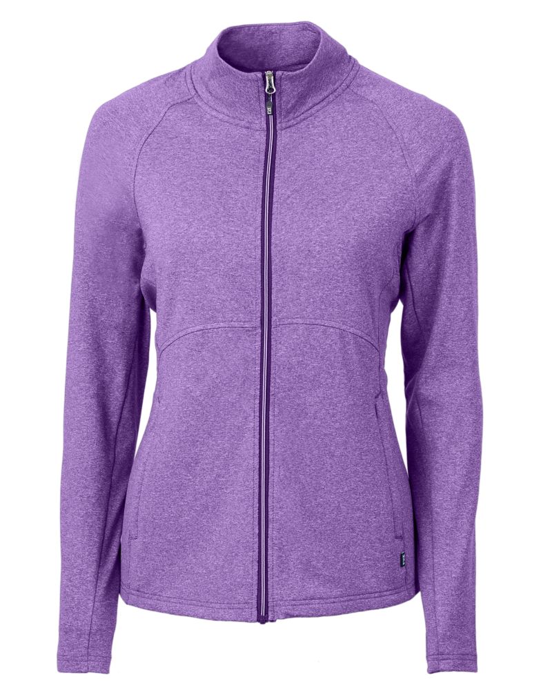 Cutter & Buck Women's Adapt Recycled Soft Knit Stretch Heathered Full Zip Jacket-5
