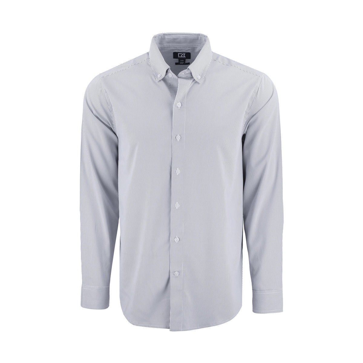 Cutter & Buck Men's Skyline Recycled Pinstripe Long Sleeve Button Down Dress Shirt-1