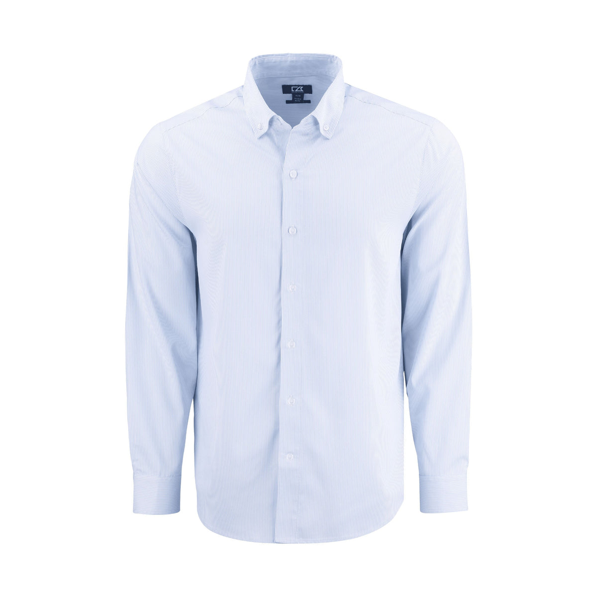 Cutter & Buck Men's Skyline Recycled Pinstripe Long Sleeve Button Down Dress Shirt-3