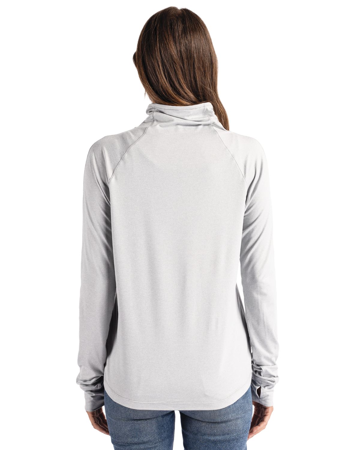 Cutter & Buck Women's Coastline Recycled Double Peached Funnel Neck Pullover-3