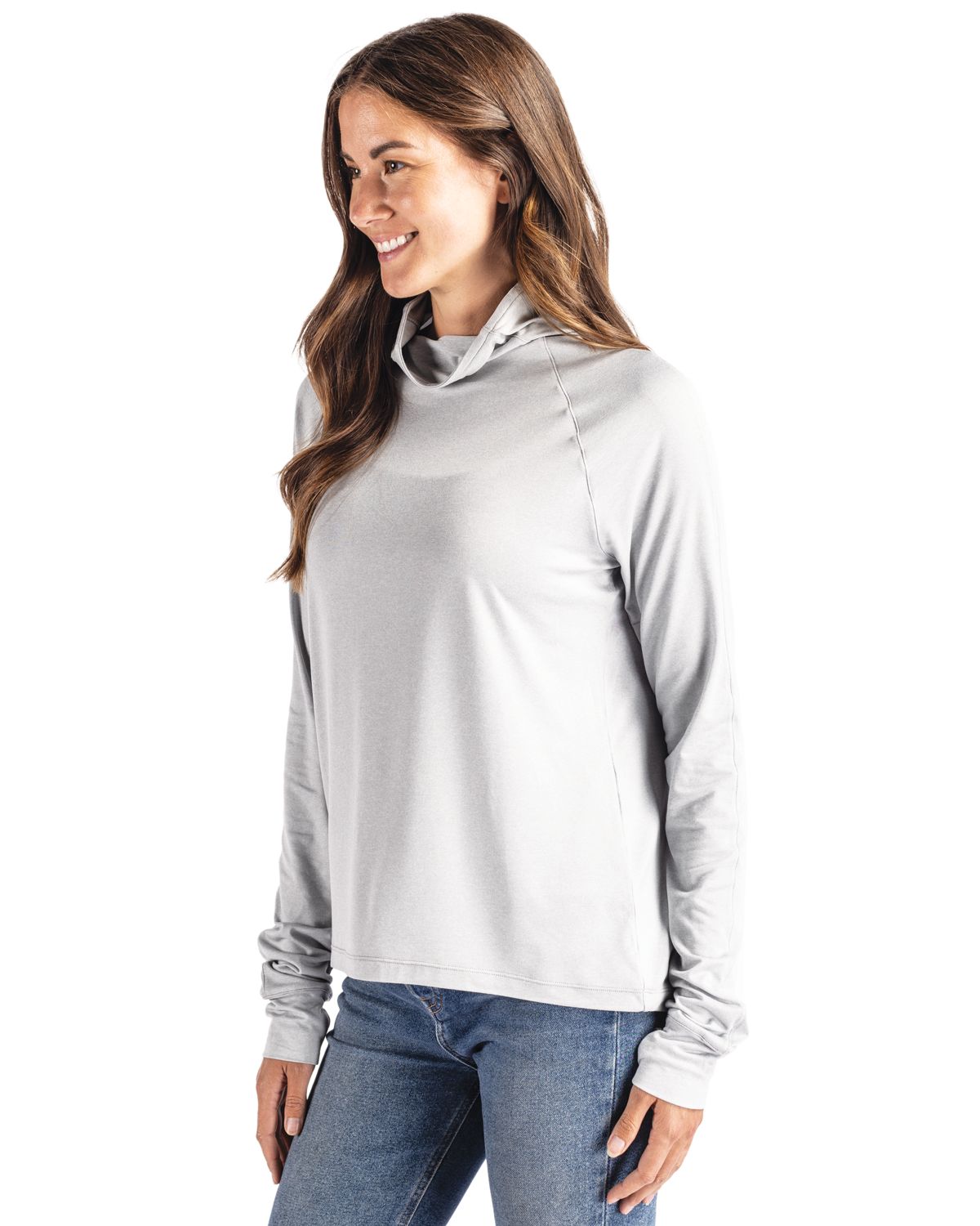 Cutter & Buck Women's Coastline Recycled Double Peached Funnel Neck Pullover-4