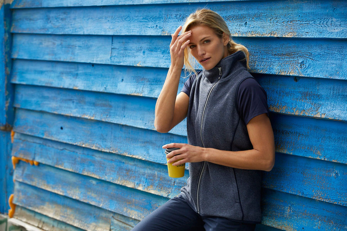 Cutter & Buck Women's Mainsail Sweater-Knit Full Zip Asymmetrical Vest-9