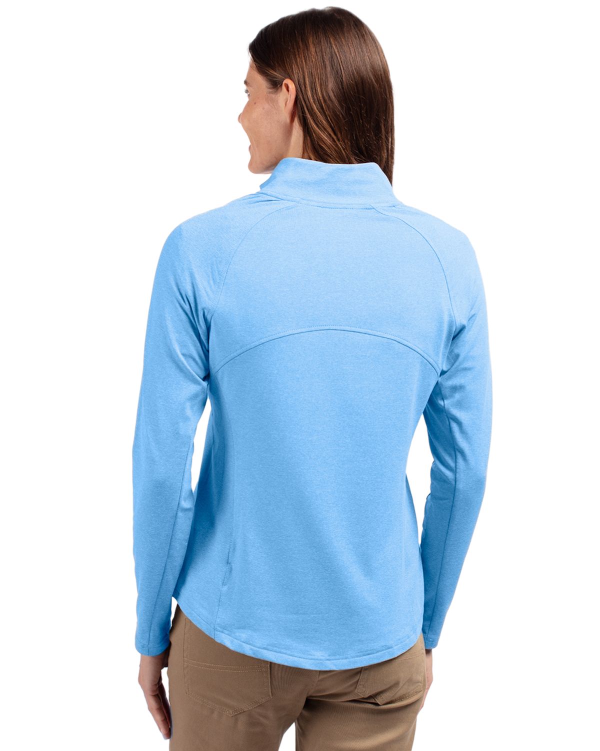 Cutter & Buck Women's Adapt Recycled Soft Knit Stretch Heathered Full Zip Jacket-2