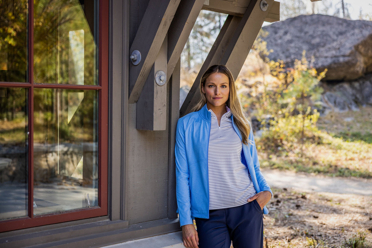 Cutter & Buck Women's Adapt Recycled Soft Knit Stretch Heathered Full Zip Jacket-7