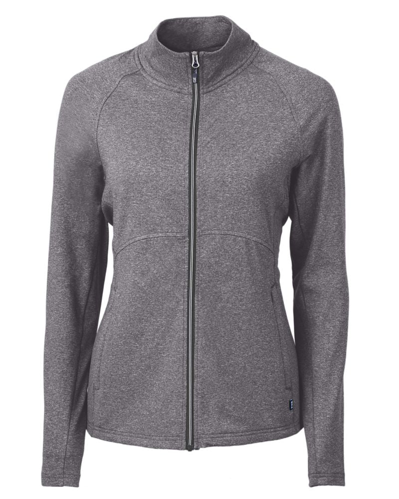 Cutter & Buck Women's Adapt Recycled Soft Knit Stretch Heathered Full Zip Jacket-4