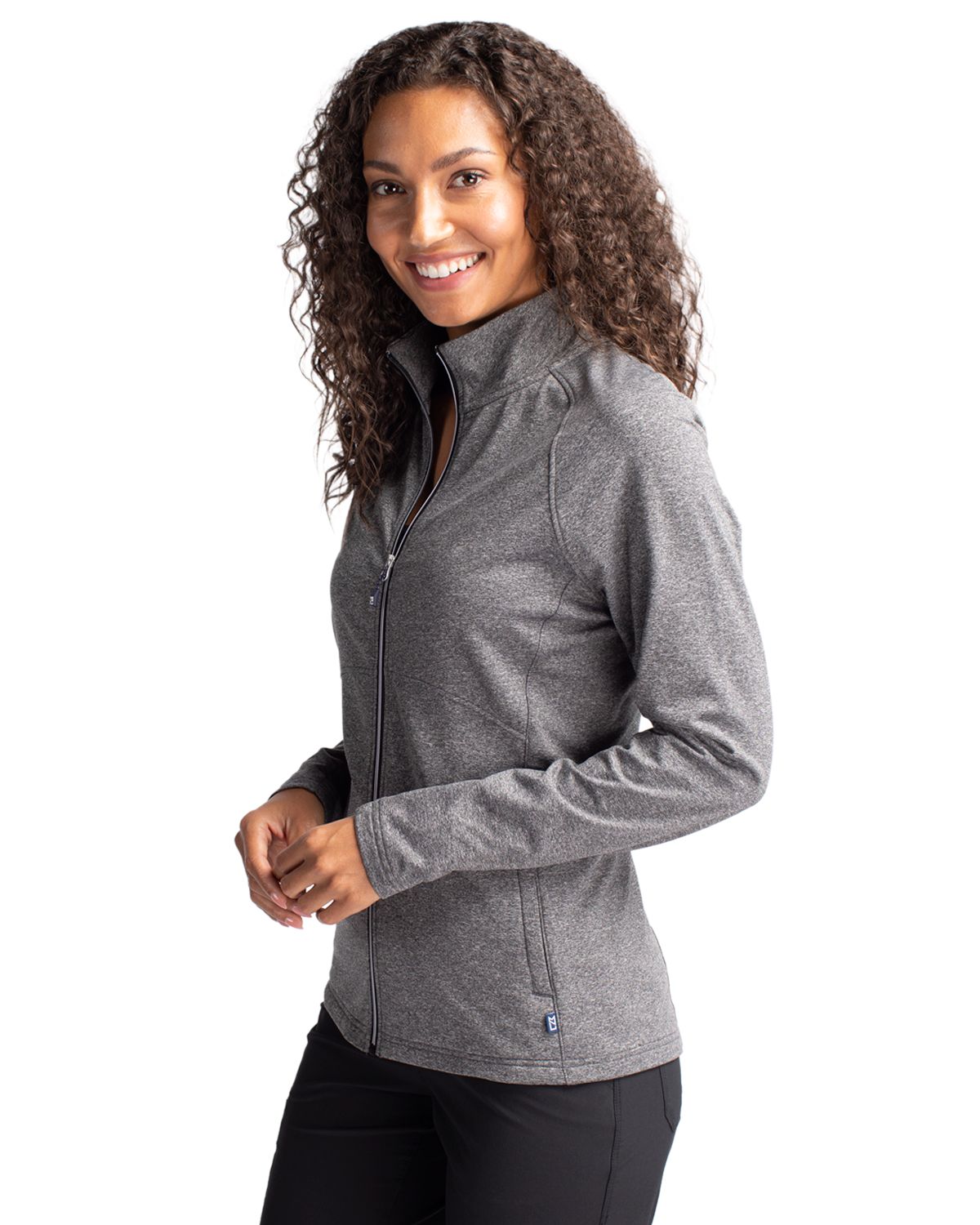 Cutter & Buck Women's Adapt Recycled Soft Knit Stretch Heathered Full Zip Jacket-8