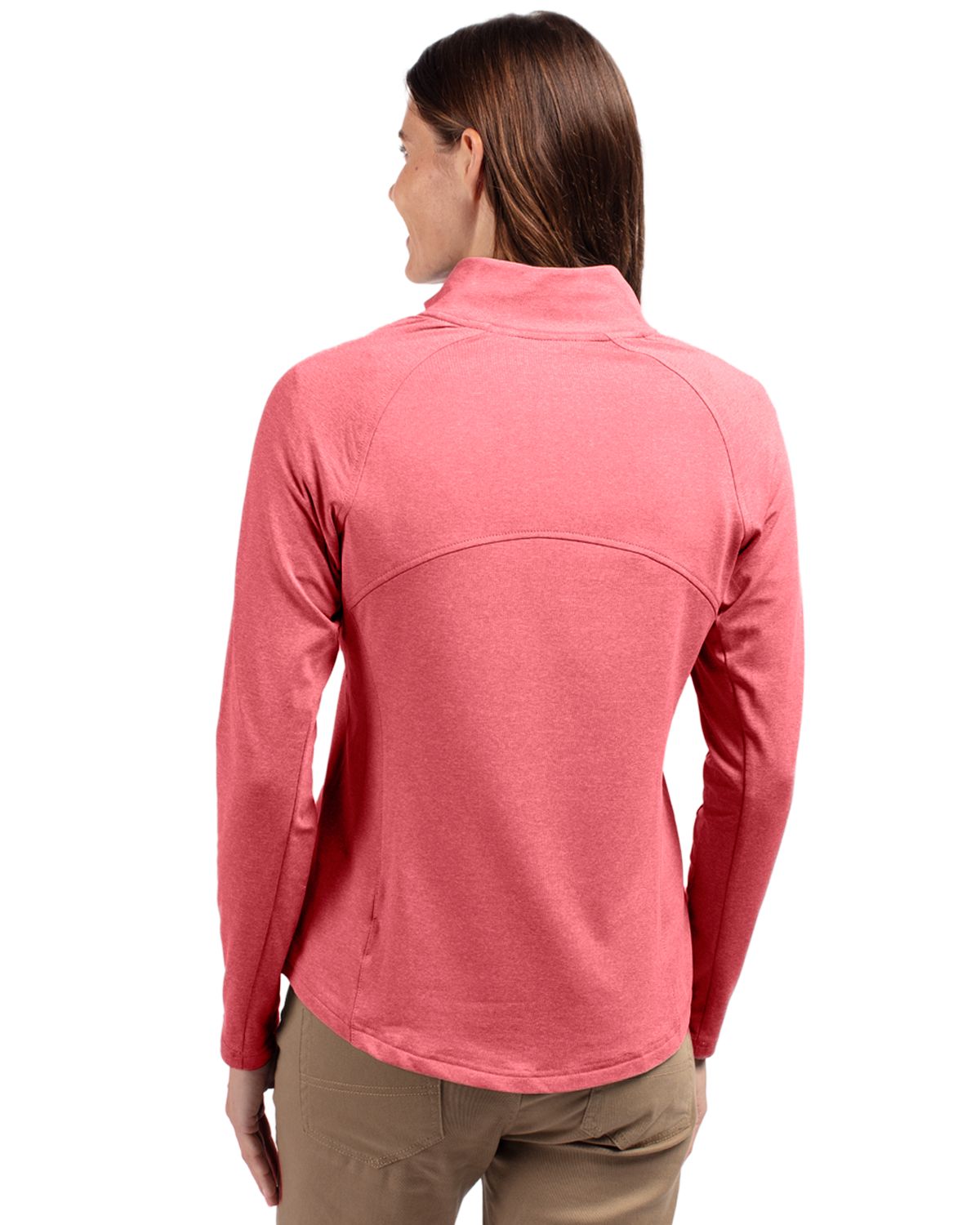 Cutter & Buck Women's Adapt Recycled Soft Knit Stretch Heathered Full Zip Jacket-2