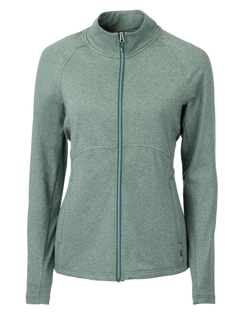 Cutter & Buck Women's Adapt Recycled Soft Knit Stretch Heathered Full Zip Jacket-3