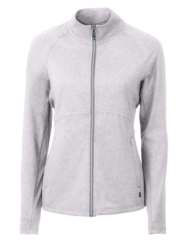 Cutter & Buck Women's Adapt Recycled Soft Knit Stretch Heathered Full Zip Jacket-3
