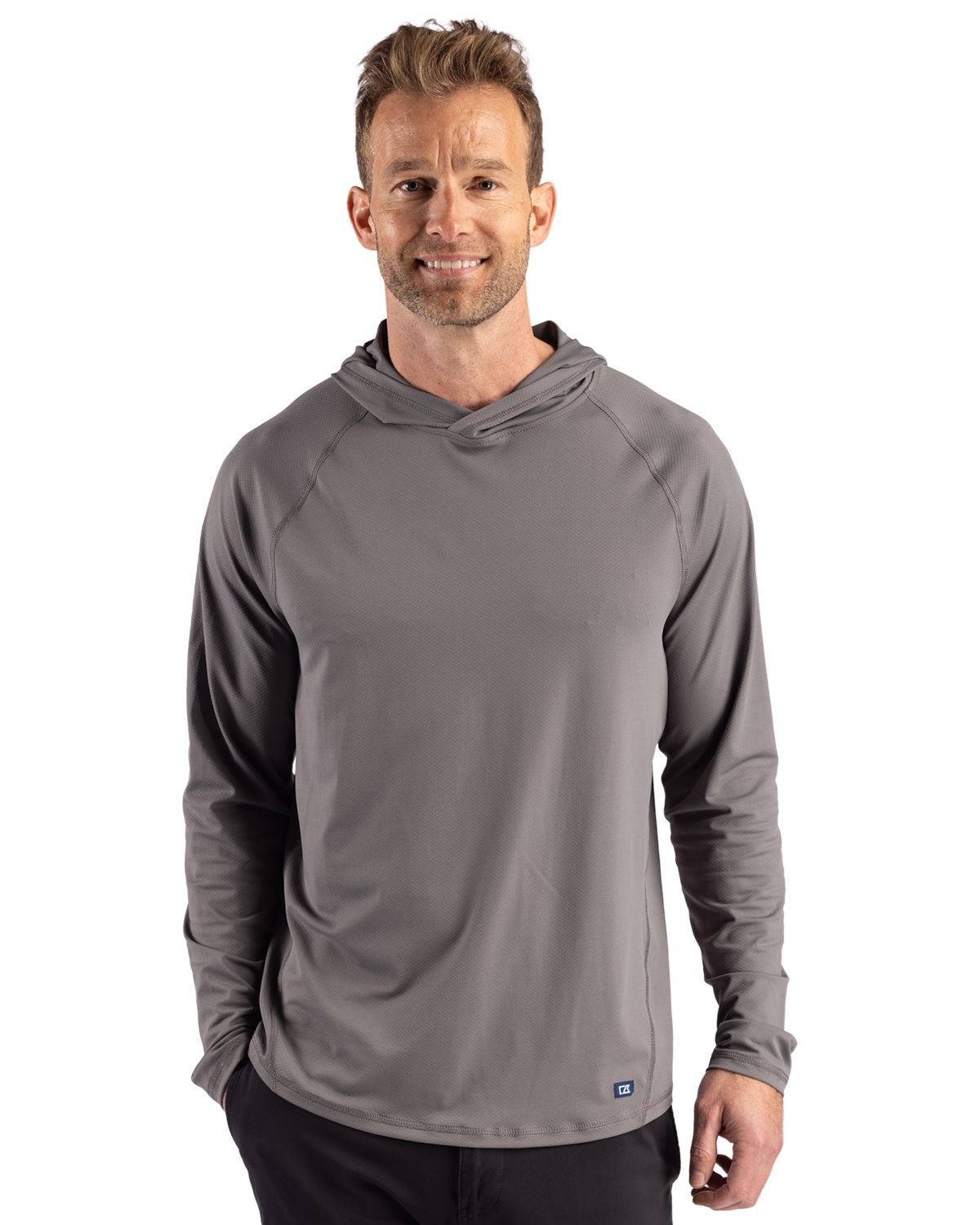 Cutter & Buck Men's Prospect Recycled Featherlight Stretch Hooded Pullover-2