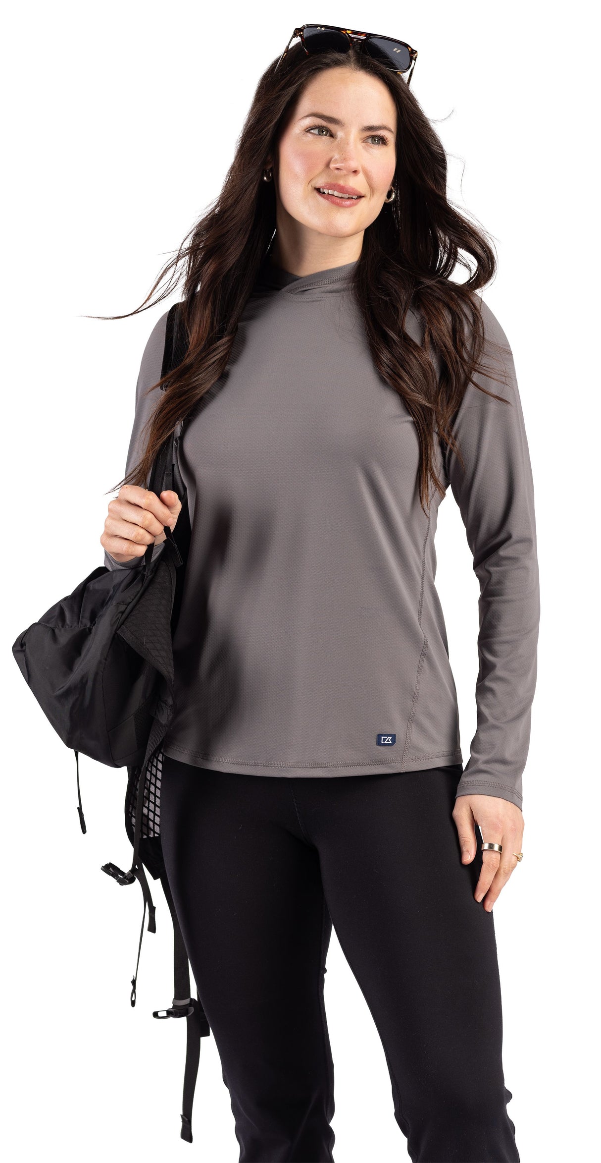 Cutter & Buck Women's Prospect Recycled Featherlight Stretch Hooded Pullover-16