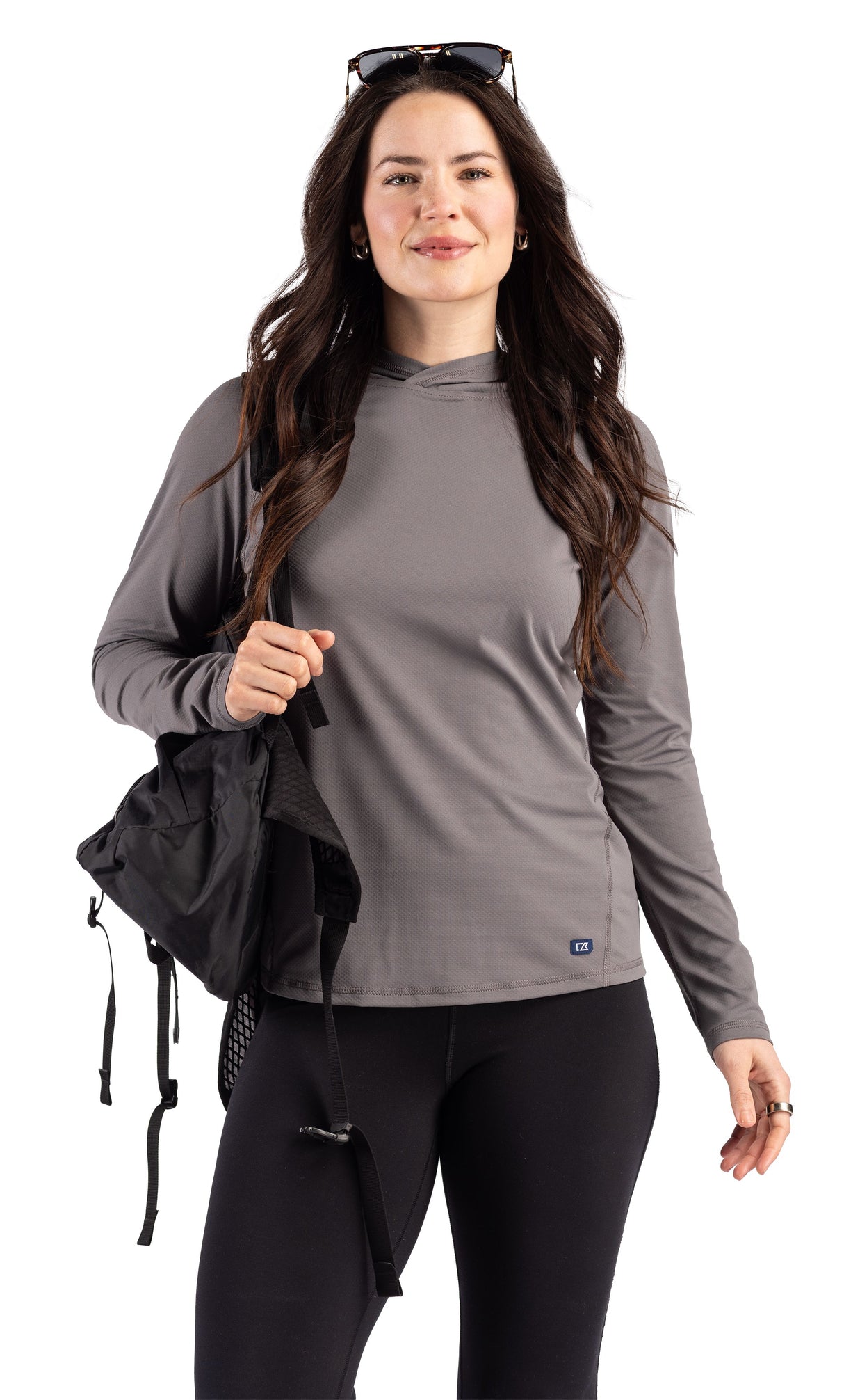 Cutter & Buck Women's Prospect Recycled Featherlight Stretch Hooded Pullover-18