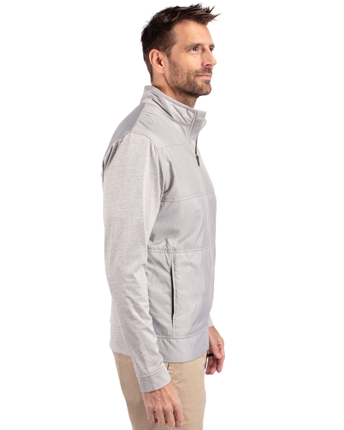 Cutter & Buck Men's Stealth Recycled Hybrid Quilted Windbreaker Jacket-8