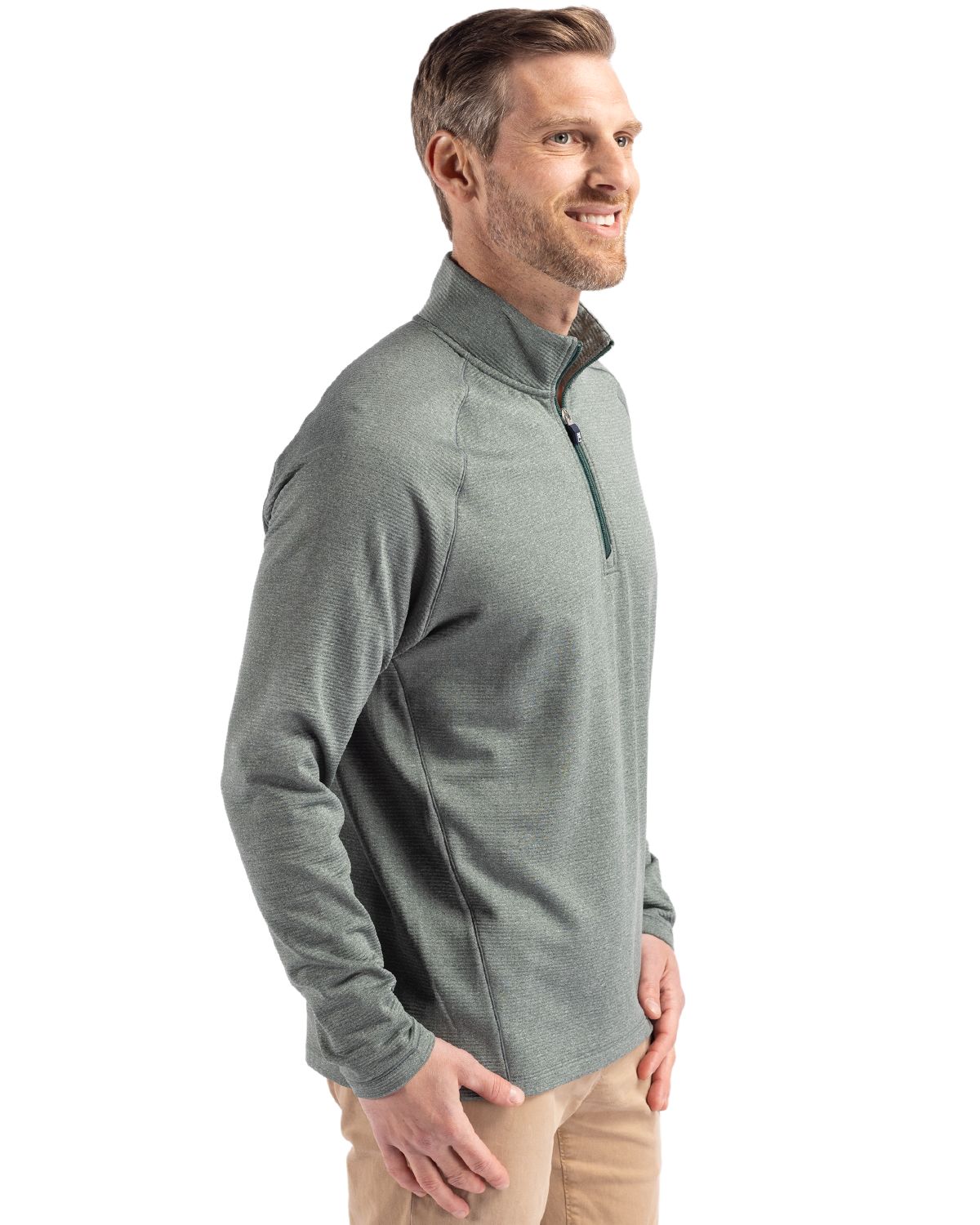 Cutter & Buck Men's Peshastin Recycled GridFleece Half Zip Pullover-6