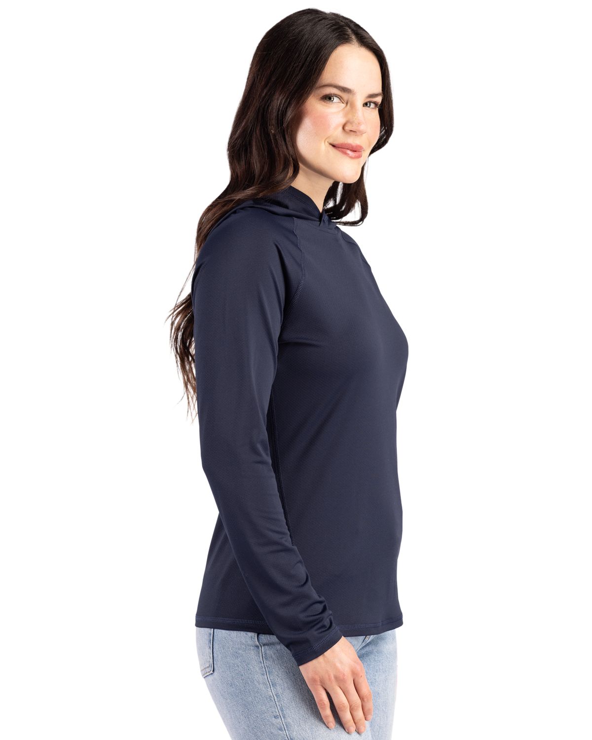 Cutter & Buck Women's Prospect Recycled Featherlight Stretch Hooded Pullover-6
