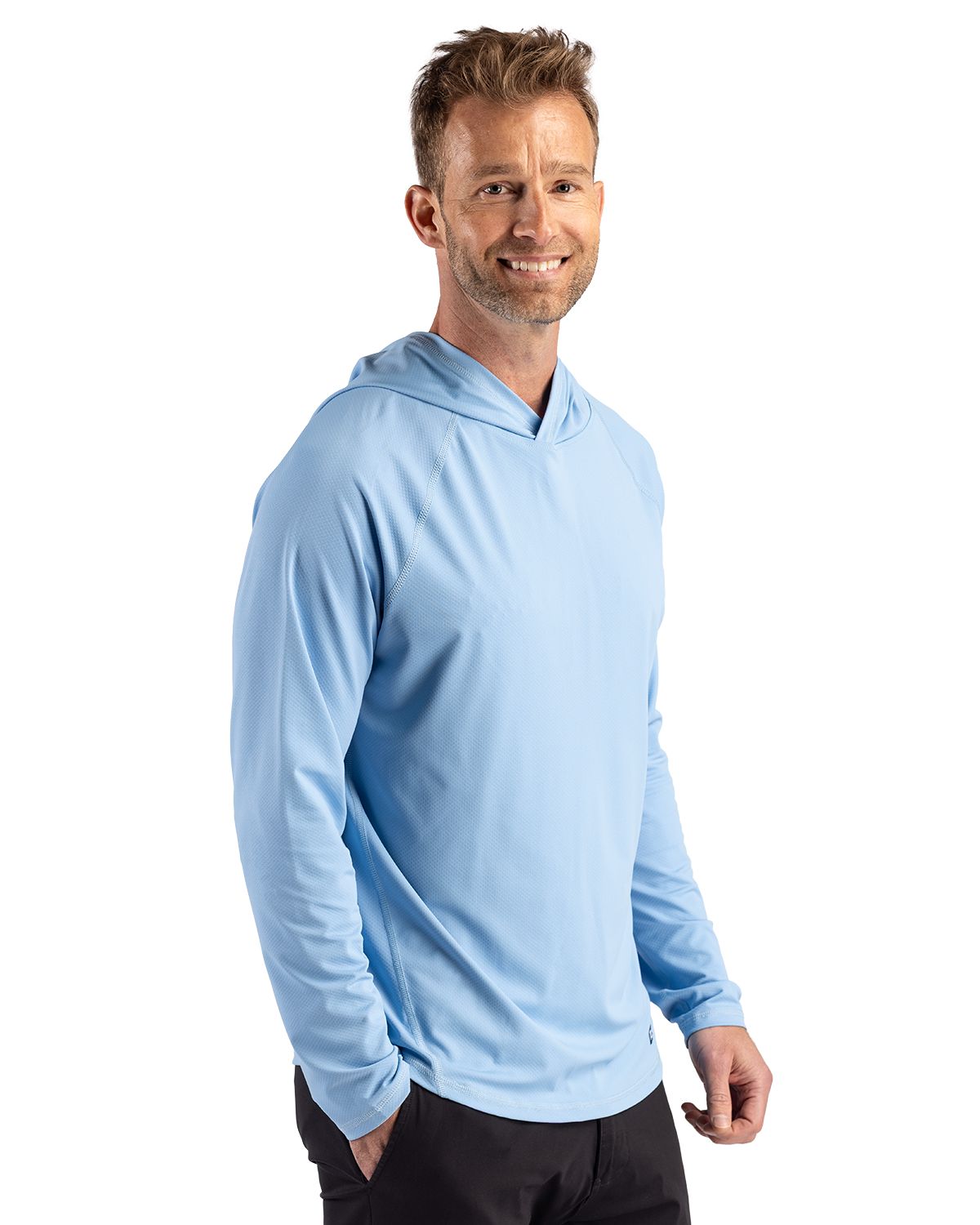 Cutter & Buck Men's Prospect Recycled Featherlight Stretch Hooded Pullover-3