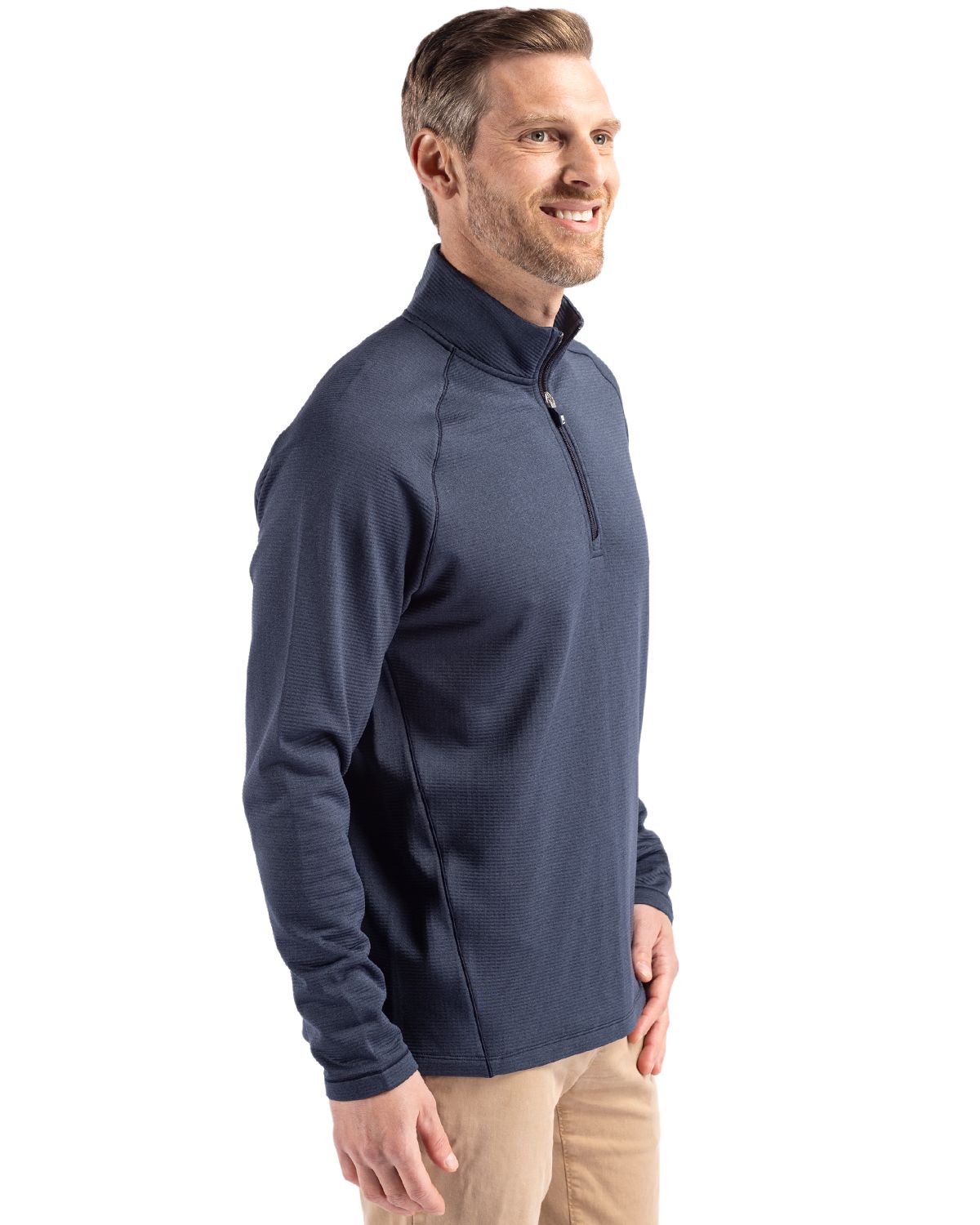 Cutter & Buck Men's Peshastin Recycled GridFleece Half Zip Pullover-3