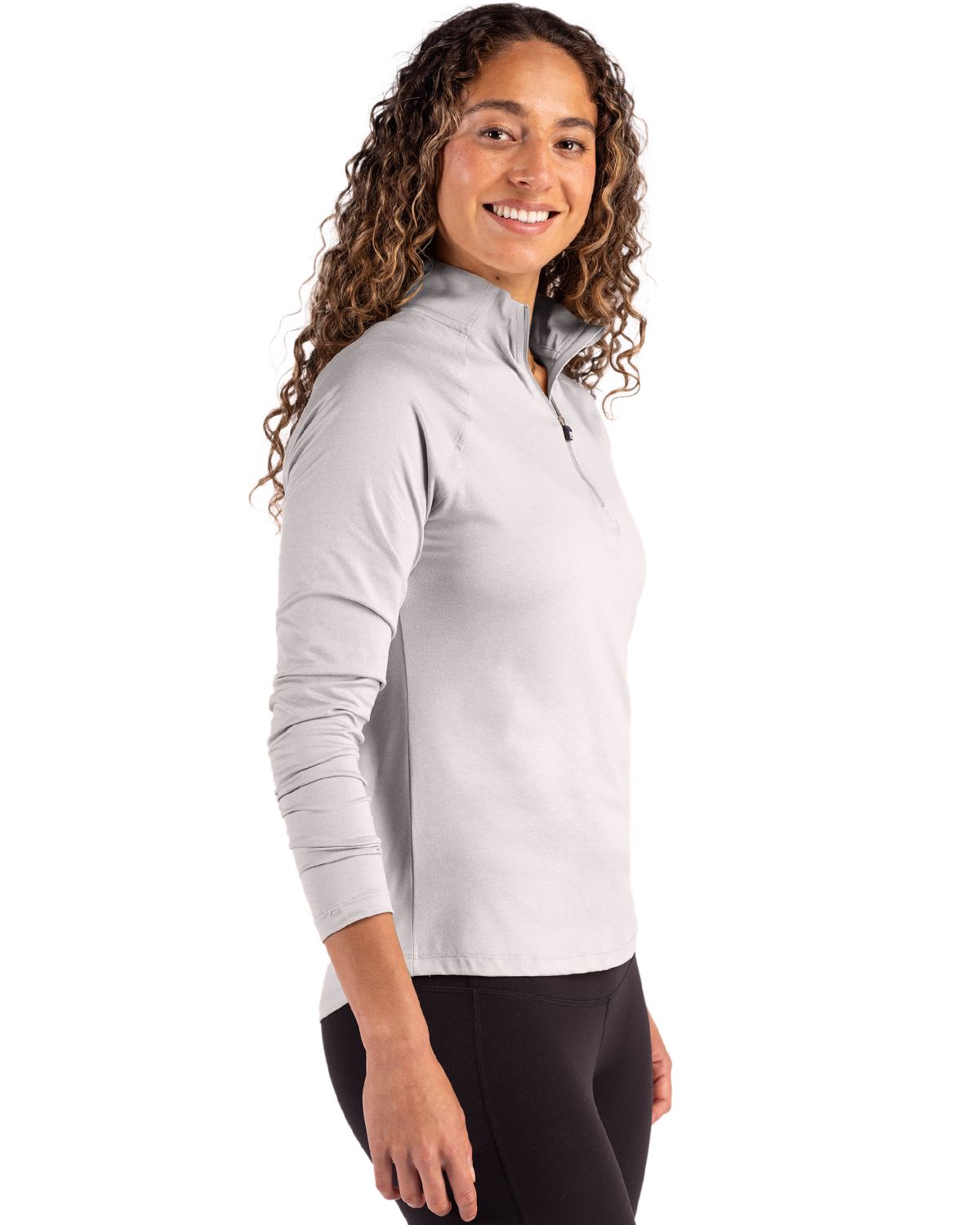 Cutter & Buck Women's Coastline Recycled Double Peached Quarter Zip Pullover-3