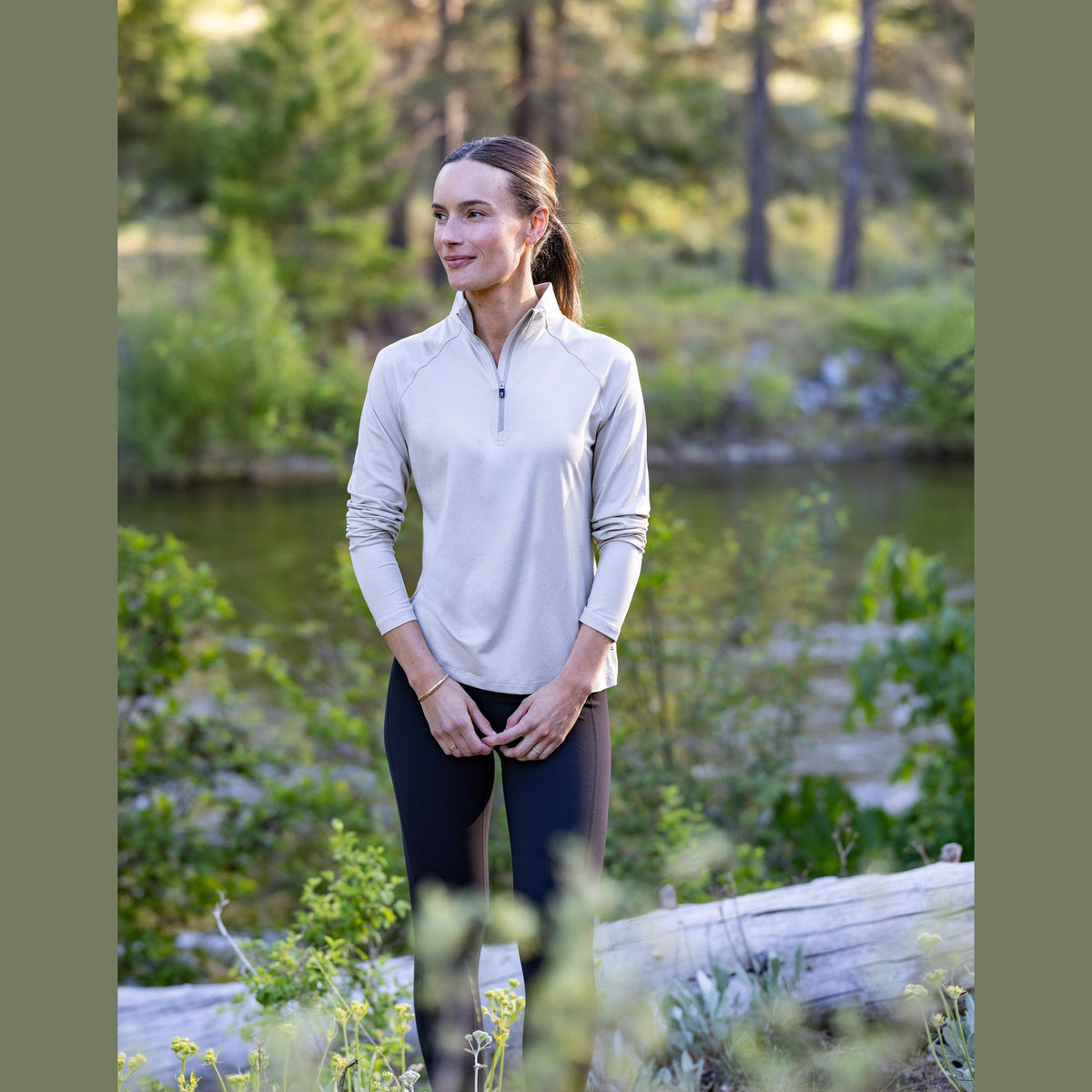 Cutter & Buck Women's Coastline Recycled Double Peached Quarter Zip Pullover-1