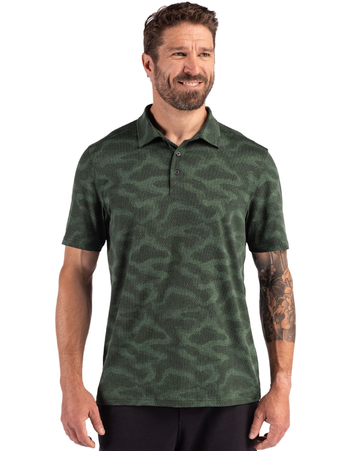 Cutter & Buck Men's Coastline Recycled Double Peached Camo Print Polo-2