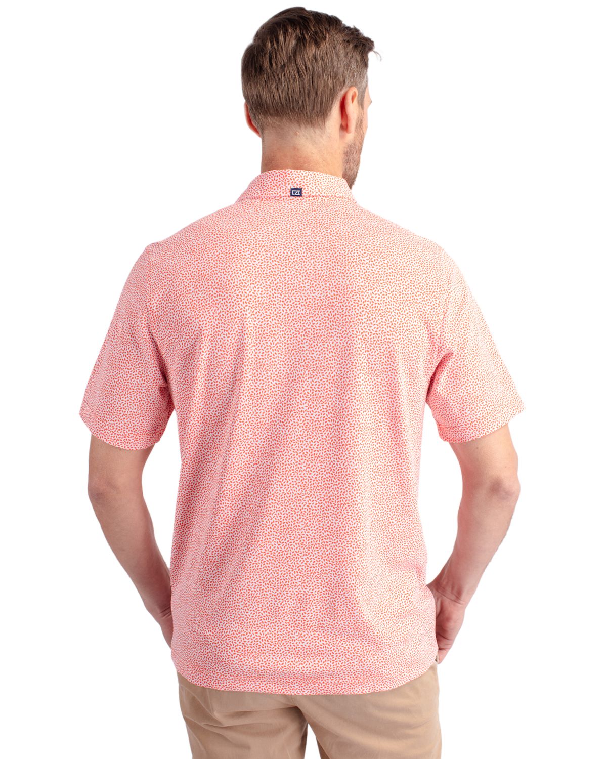 Cutter & Buck Men's Virtue Recycled Botanical Print Featherlight Pique Polo Mens Apparel Shirts & Tops