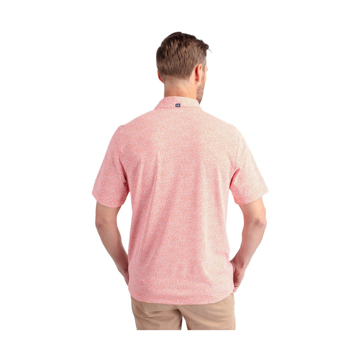 Cutter & Buck Men's Virtue Recycled Botanical Print Featherlight Pique Polo Mens Apparel Shirts & Tops