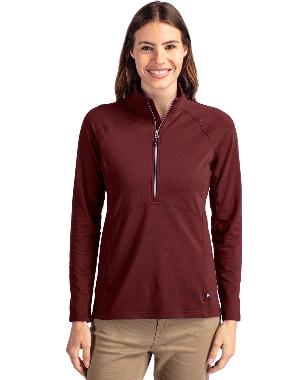 Cutter & Buck Women's Adapt Recycled Soft Knit Stretch Half Zip Pullover-4