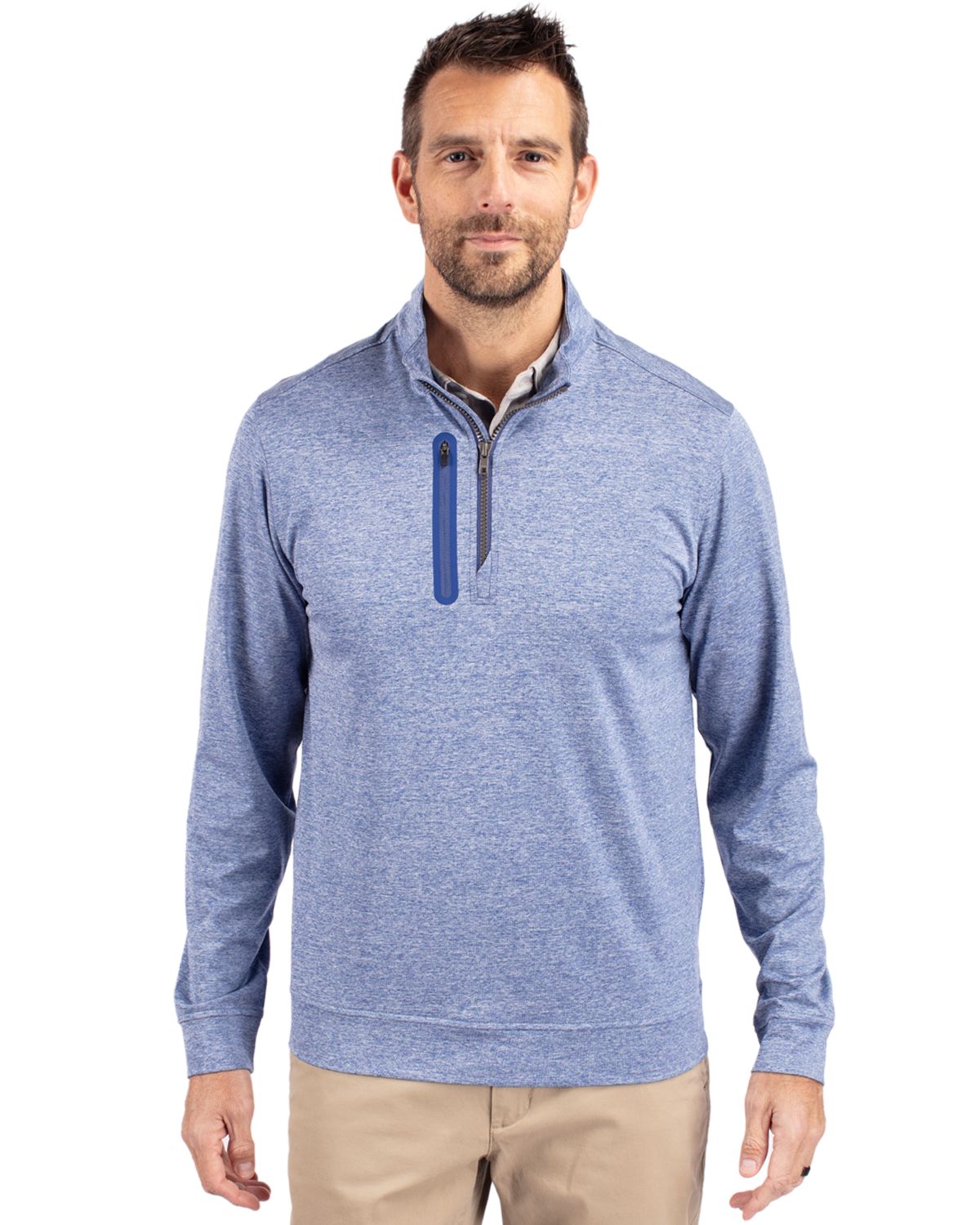 Cutter & Buck Men's Stealth Heathered Quarter Zip-1