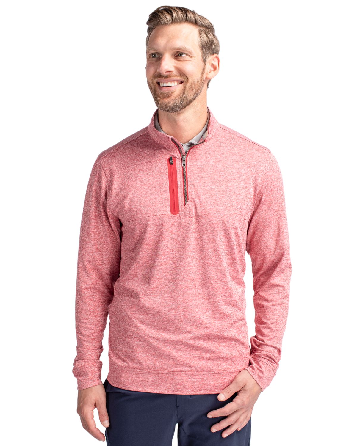 Cutter & Buck Men's Stealth Heathered Quarter Zip-3