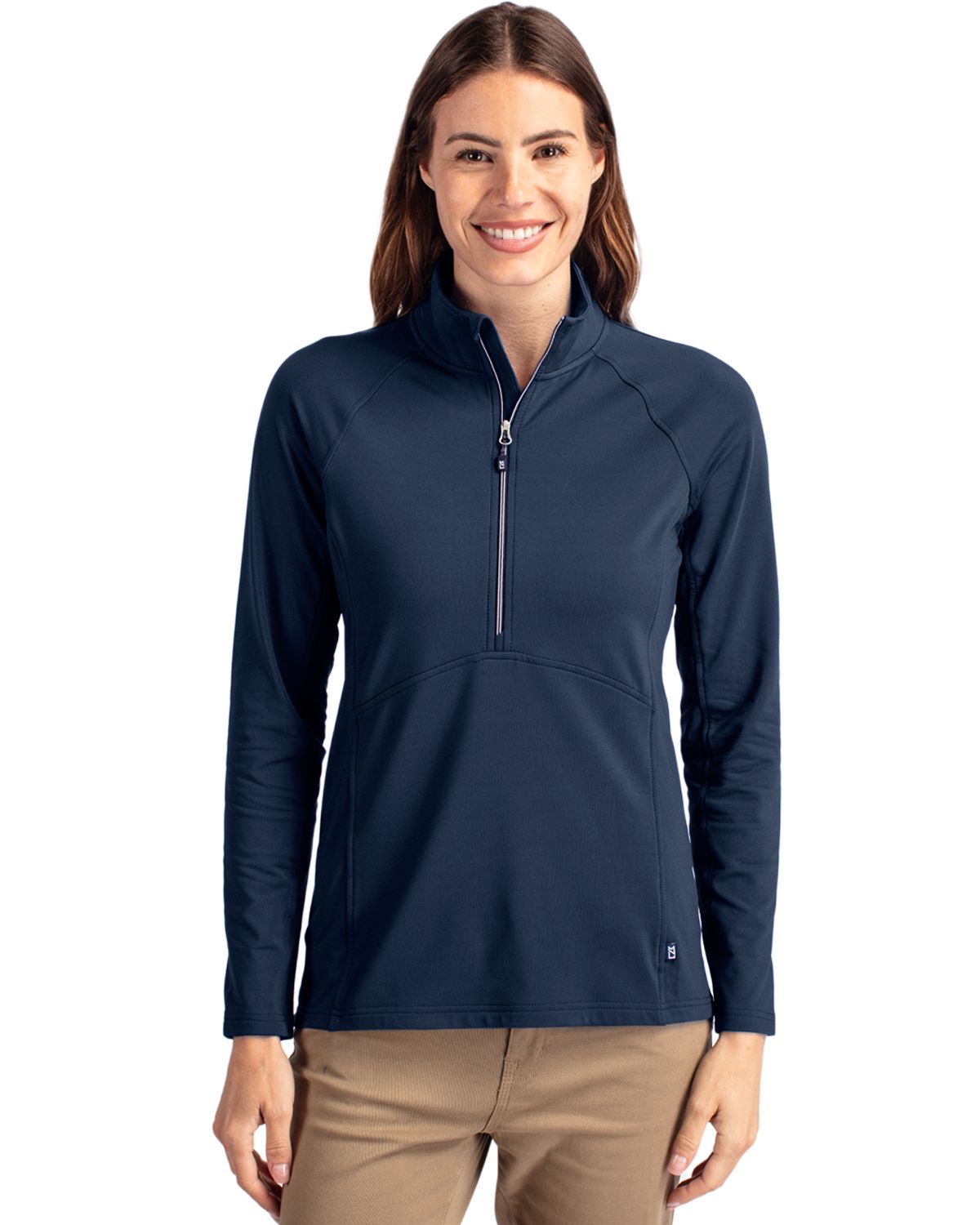 Cutter & Buck Women's Adapt Recycled Soft Knit Stretch Half Zip Pullover-1