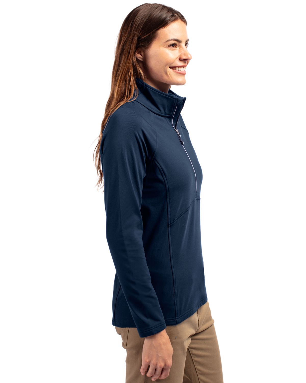 Cutter & Buck Women's Adapt Recycled Soft Knit Stretch Half Zip Pullover-3