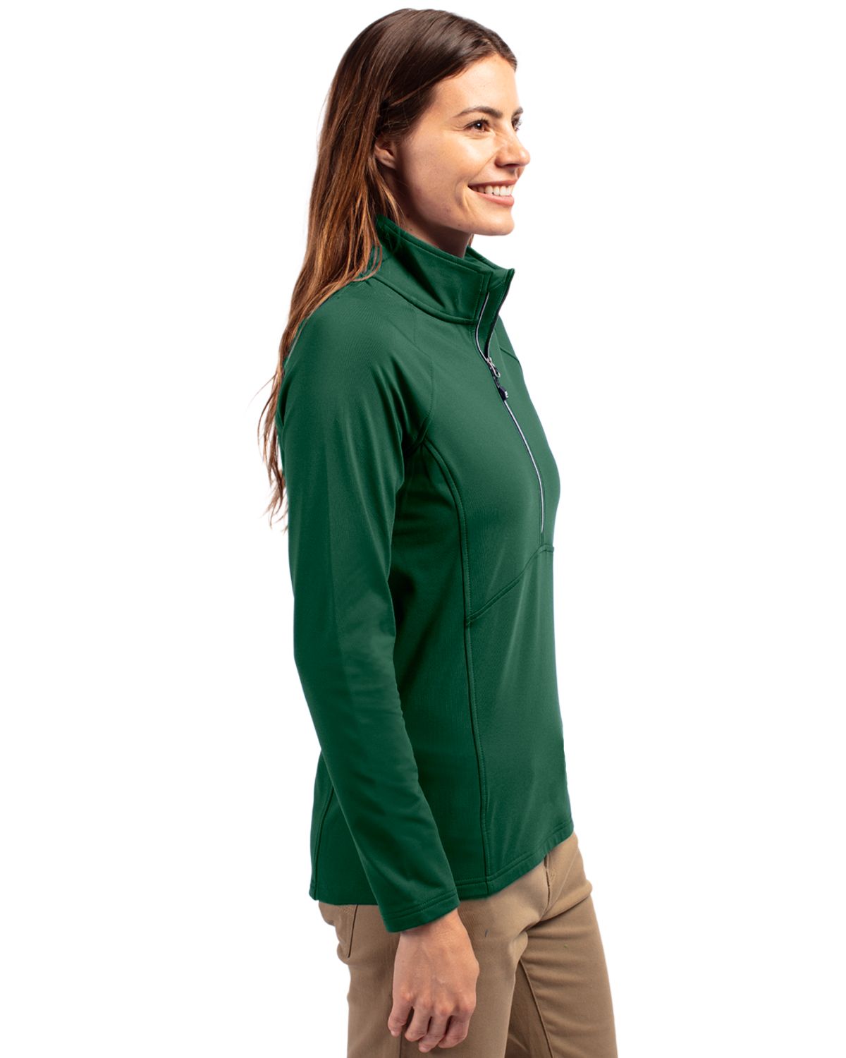 Cutter & Buck Women's Adapt Recycled Soft Knit Stretch Half Zip Pullover-6