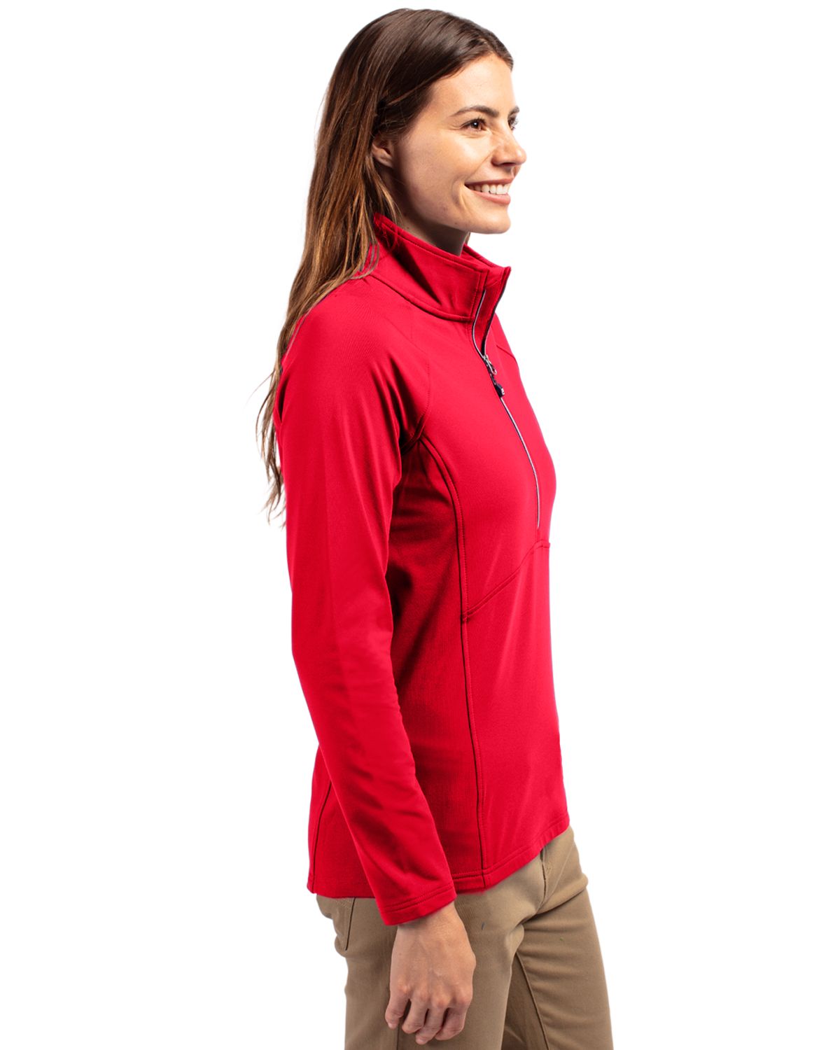 Cutter & Buck Women's Adapt Recycled Soft Knit Stretch Half Zip Pullover-8