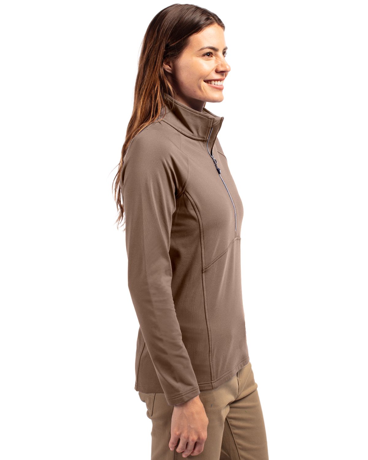 Cutter & Buck Women's Adapt Recycled Soft Knit Stretch Half Zip Pullover-6