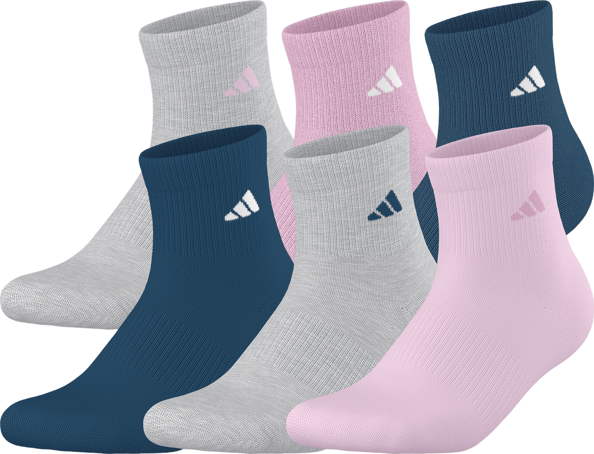 adidas Women's Athletic Cushioned 6-Pack Quarter Sock-1