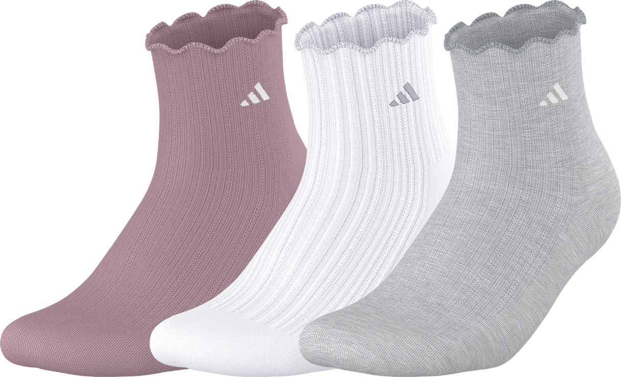 adidas Women's Performance Ruffle 3-Pack Quarter Sock-1