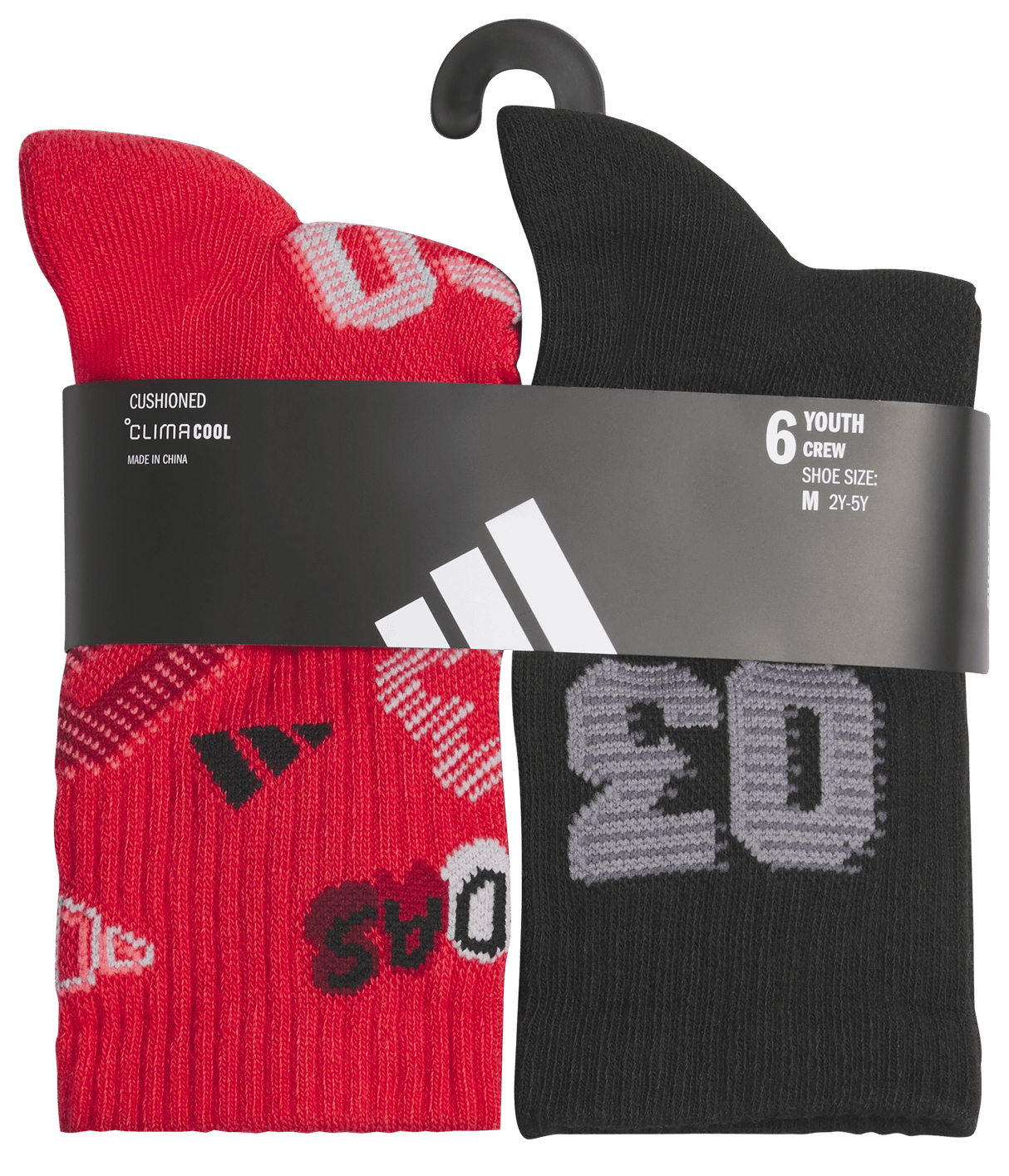 adidas Youth Cushioned Mixed 5.0 6-Pack Crew Sock-5