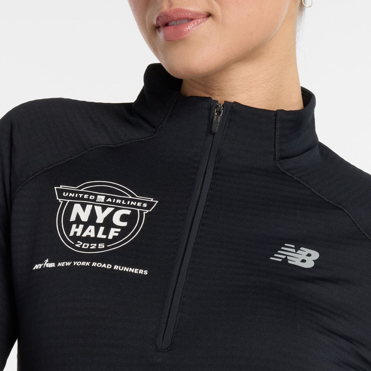 New Balance Women's United Airlines NYC Half Athletics Heat Grid Half Zip-6